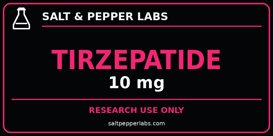 Tirzepatide 10 mg Salt & Pepper Labs label