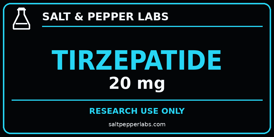 Tirzepatide 20 mg Salt & Pepper Labs label